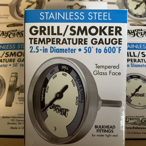 New Bayou Classic Grill/Smoker Temperature Gauge Stainless Steel Sealed Box 2.5” - Picture 2 of 4